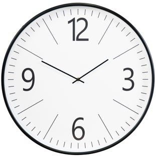 Zegar ścienny metalowy czarny Ø51 cm – grafika-1.