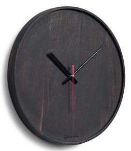 Zegar ścienny drewniany czarny Ø30 cm – obraz-1