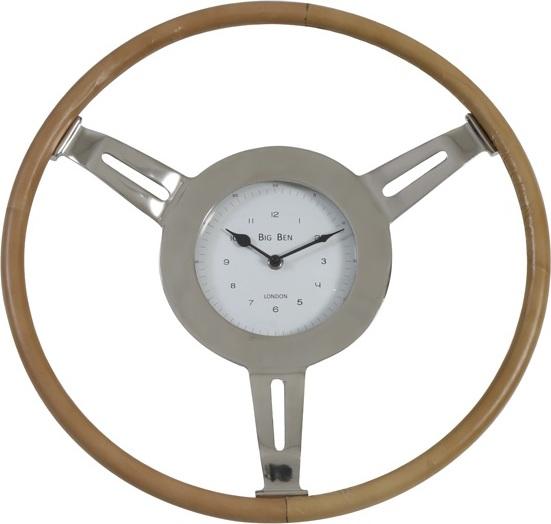 Zegar Steering 46 cm srebrno-brązowy  – obraz-1