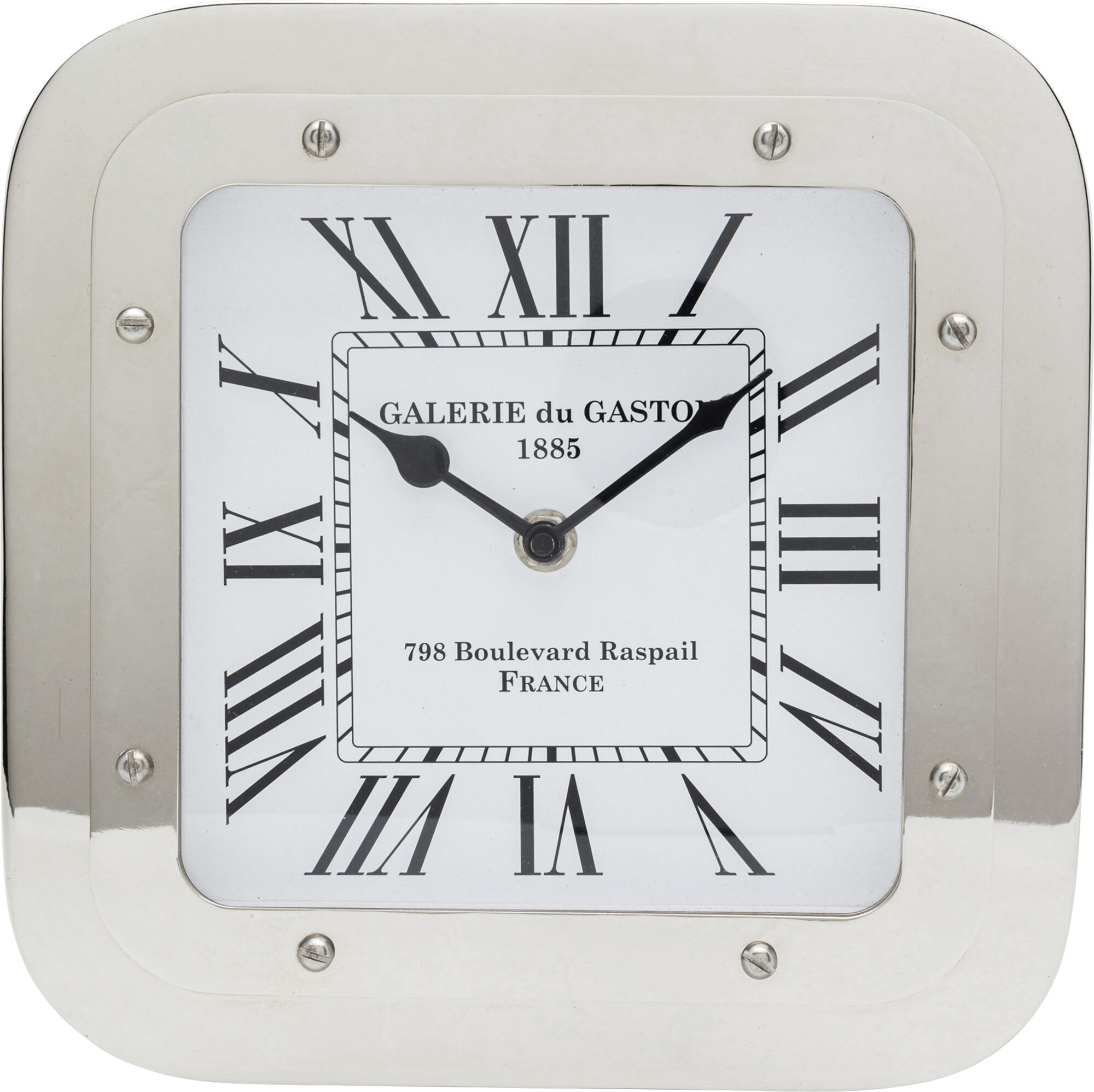 Zegar stołowy Deluxe 23x23 cm srebrny – grafika-1.