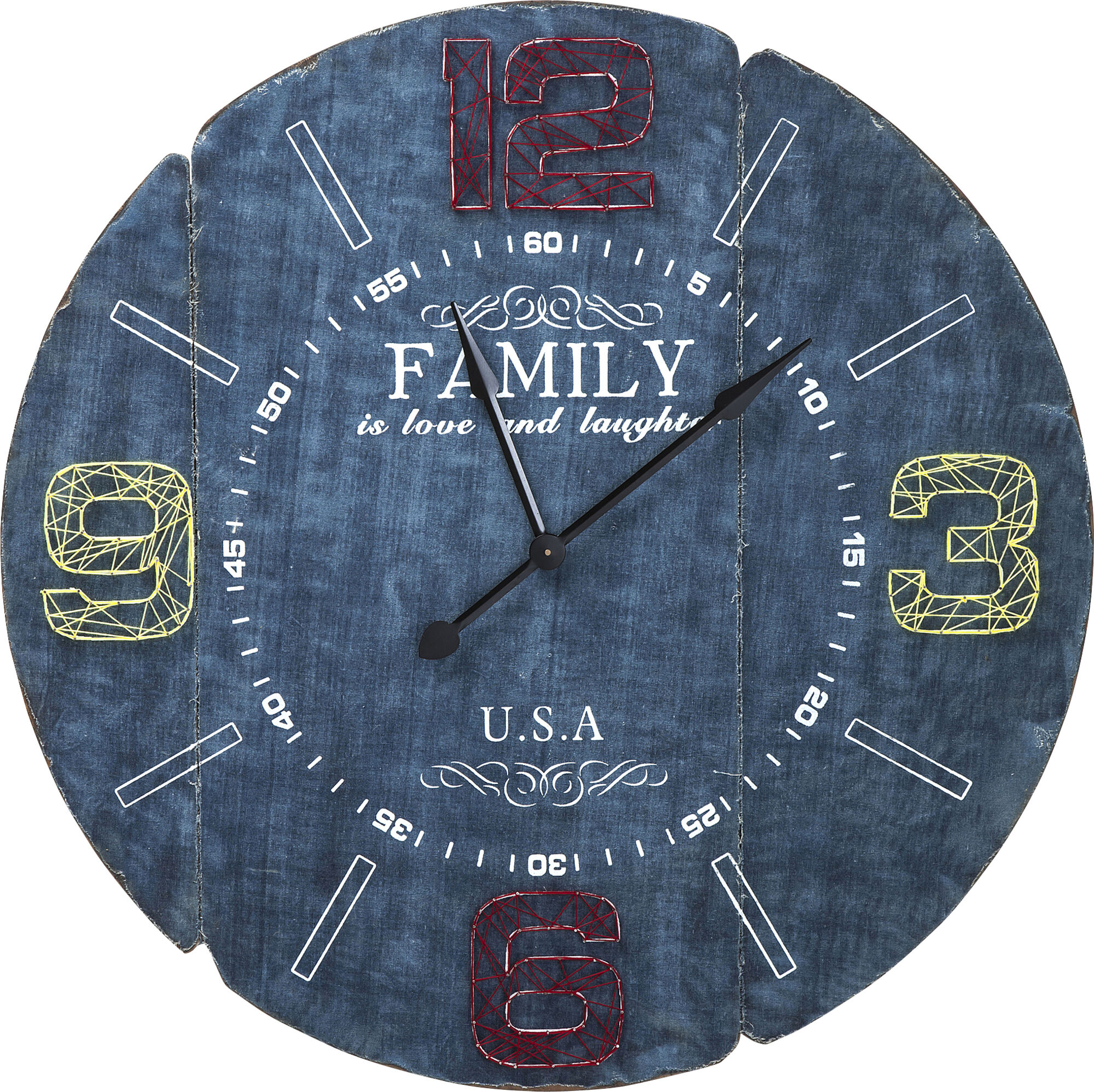 Ceas Perete Family Albastru Ø105cm – imagine-1.