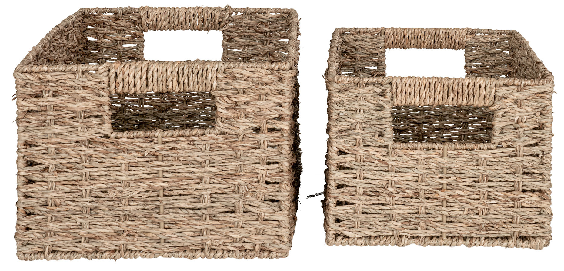 Zestaw 2 koszy dekoracyjnych z uchwytami trawa morska – grafika-1.
