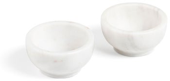Zestaw 2 miseczek Ø7,5 cm z białego marmuru – obraz-1