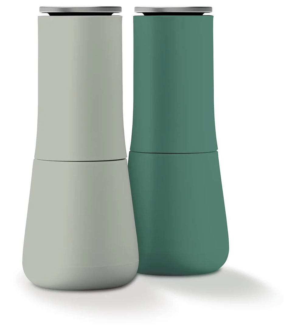 Zestaw 2 młynków do przypraw Ø7x17 cm odcienie zieleni – obraz-1