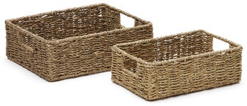 Zestaw 2 pudełek z uchwytami trawa morska 36x27 cm i 28x20 cm – obraz-1
