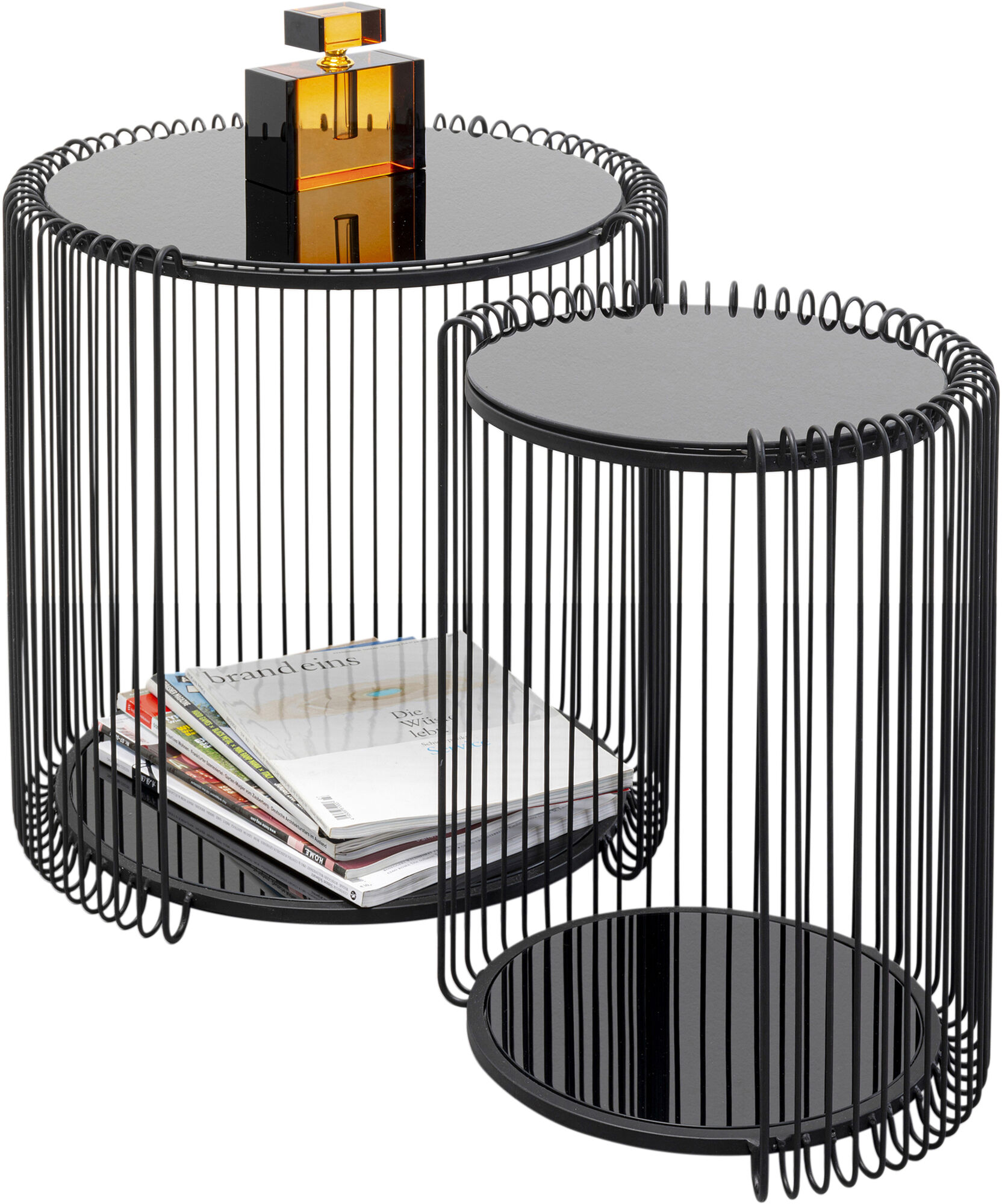 Mesa auxiliar Wire Cut Out Negro (2/Set) – Imagen-1.