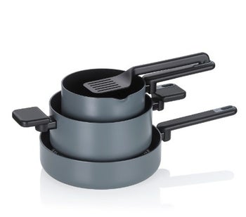 Zestaw 3 garnków 5el. ciemny szary Mira – grafika-1.
