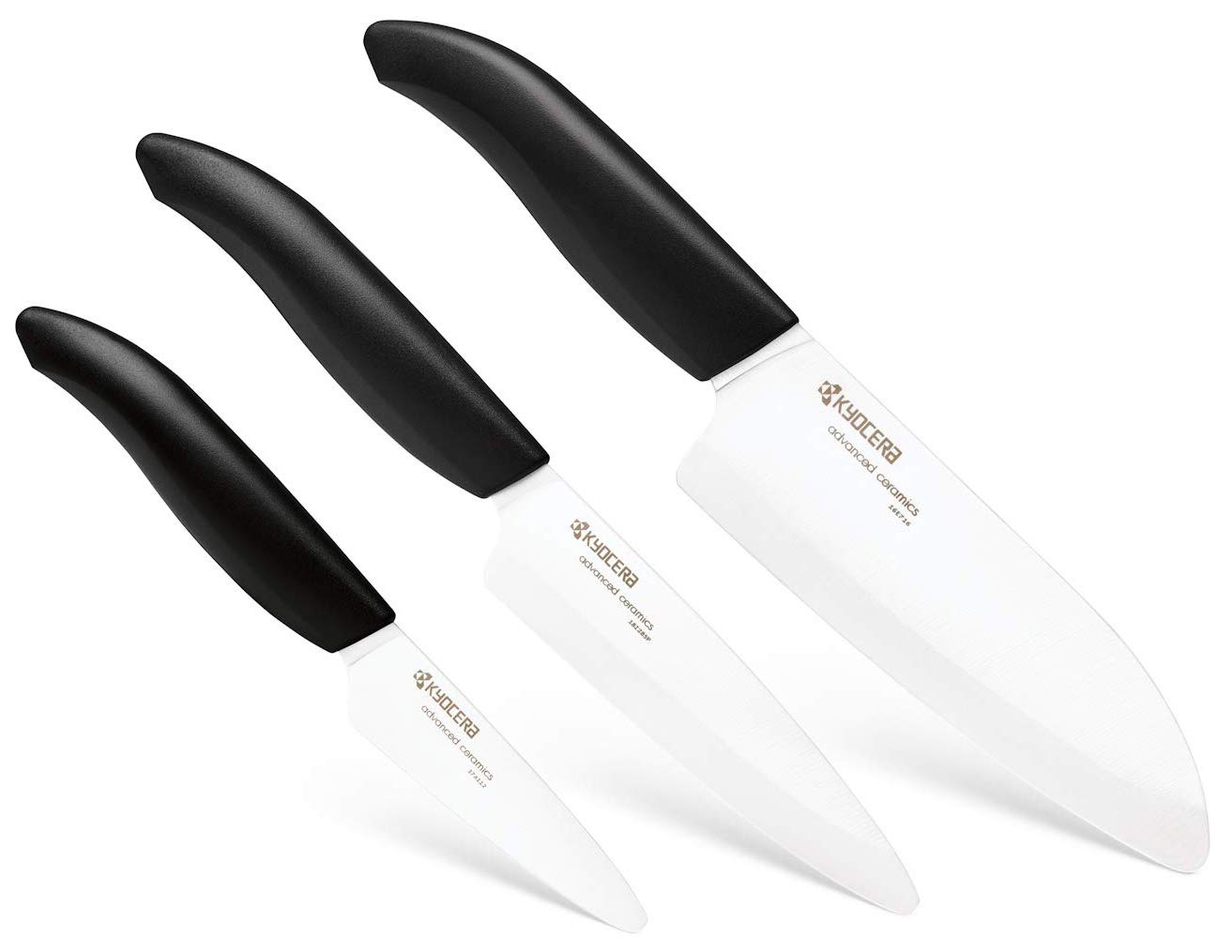 Zestaw trzech noży kuchennych czarne – obraz-1