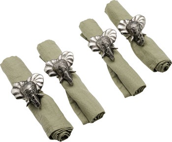 Boldog Elefánt Szalvéta Gyűrű (4/Set) – kép-1.