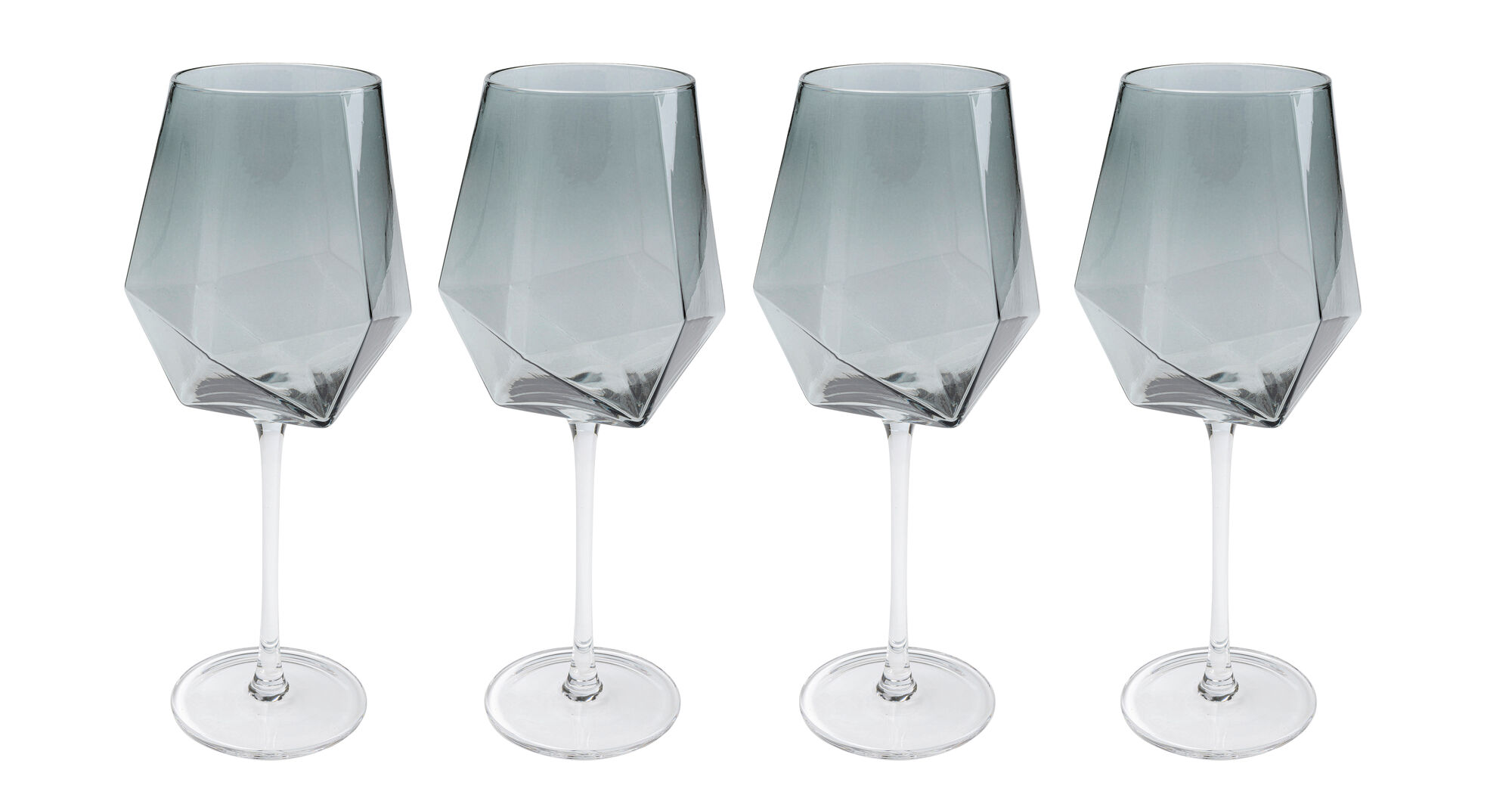 Zestaw czterech kieliszków do wina szary 660 ml – obraz-1