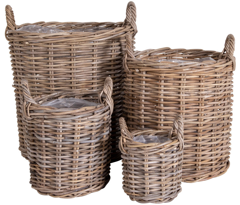 Zestaw czterech koszy dekoracyjnych Caor rattan - naturalne – grafika-1.