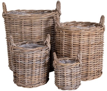 Zestaw czterech koszy dekoracyjnych Caor rattan - naturalne – grafika-1.