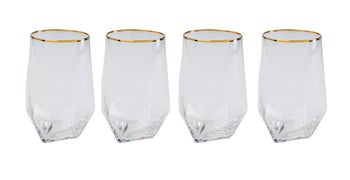 Diamond Gold Rim juomalasi (4/til.) – kuva-1.