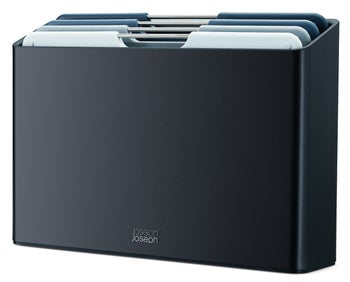 Zestaw czterech desek do krojenia z grafitowym stojakiem – obraz-1