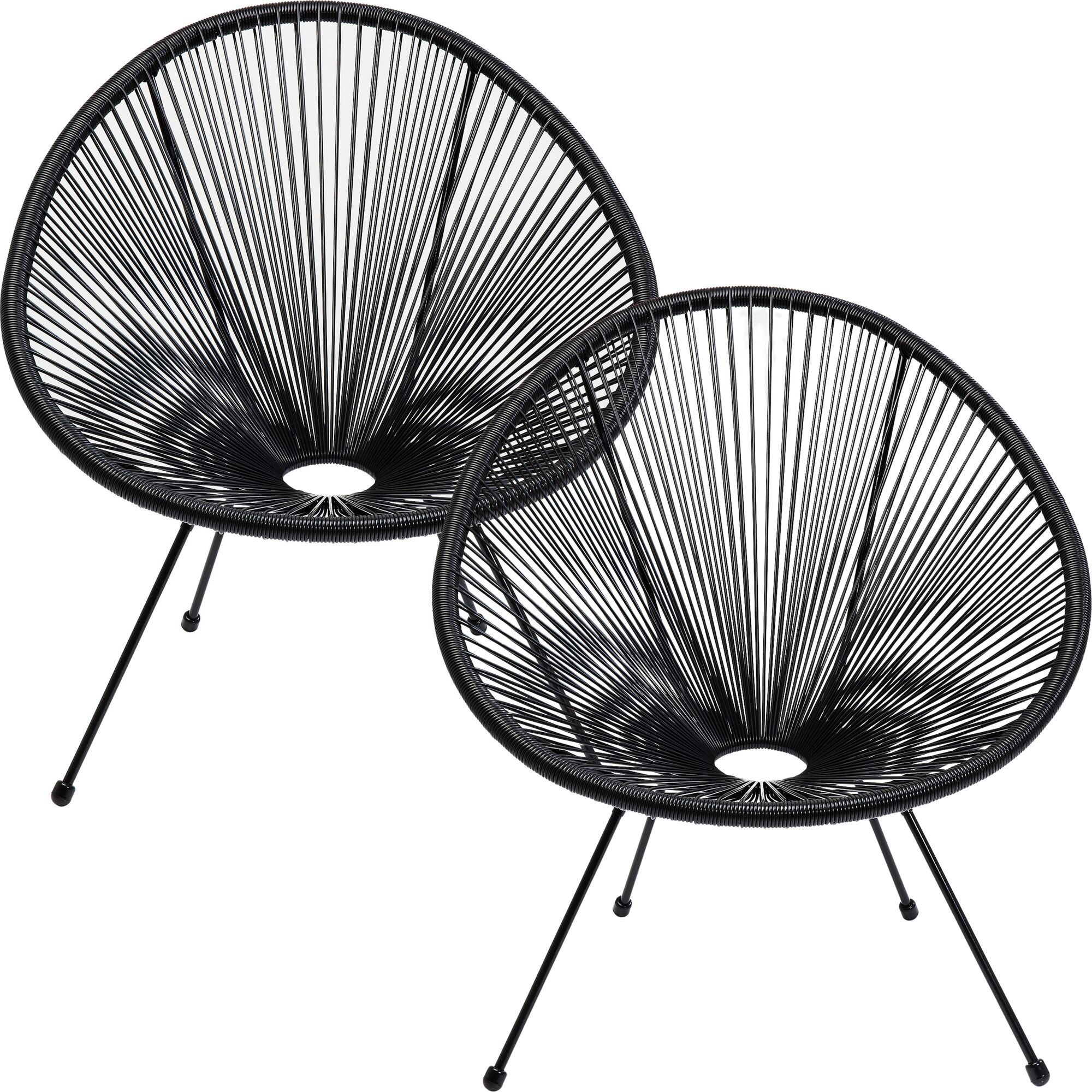 Loungestol Trädgård Acapulco 2 set - Mono Svart – bild-1.