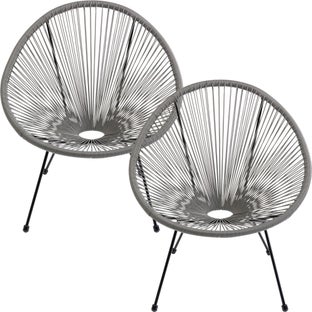 Loungestol Trädgård Acapulco 2 set - Grå – bild-1.