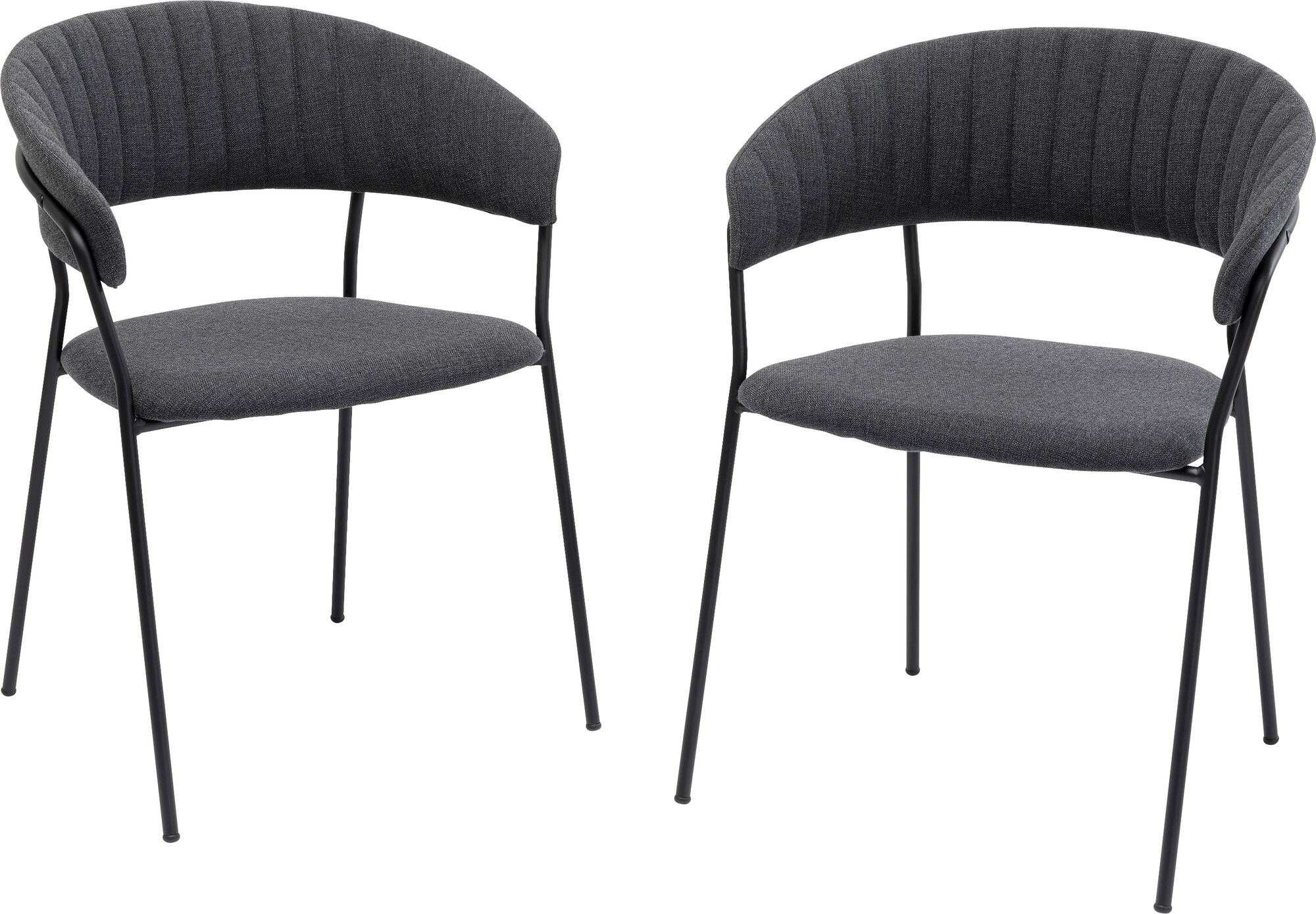 Set doua scaune gri cu picioare negre Belle 57x78 cm – imagine-1.