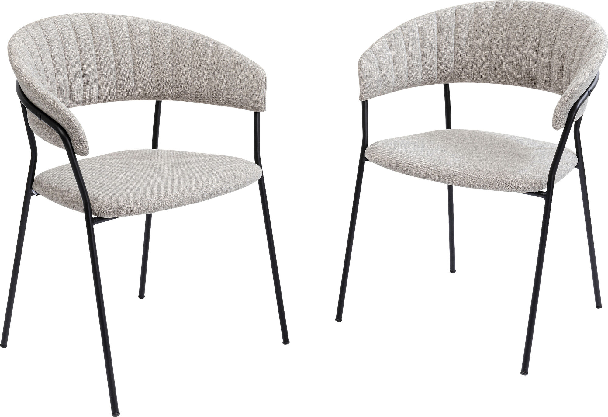 Set doua scaune bej cu picioare negre Belle 57x78 cm – imagine-1.