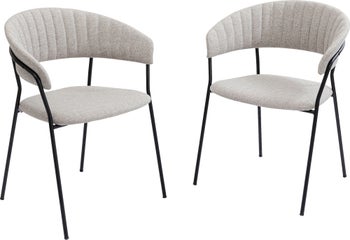 Set doua scaune bej cu picioare negre Belle 57x78 cm – imagine-1.