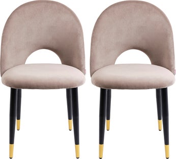 Stol Iris - Sammet Taupe, 2 set – bild-1.