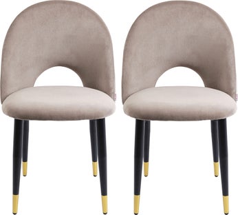 Spisebordsstol Iris, taupe velour – billede-1.