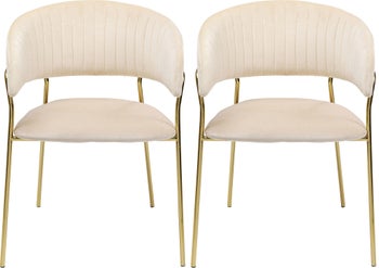 Chair with Armrest Belle Creme (2/Set) – Imagen-1.