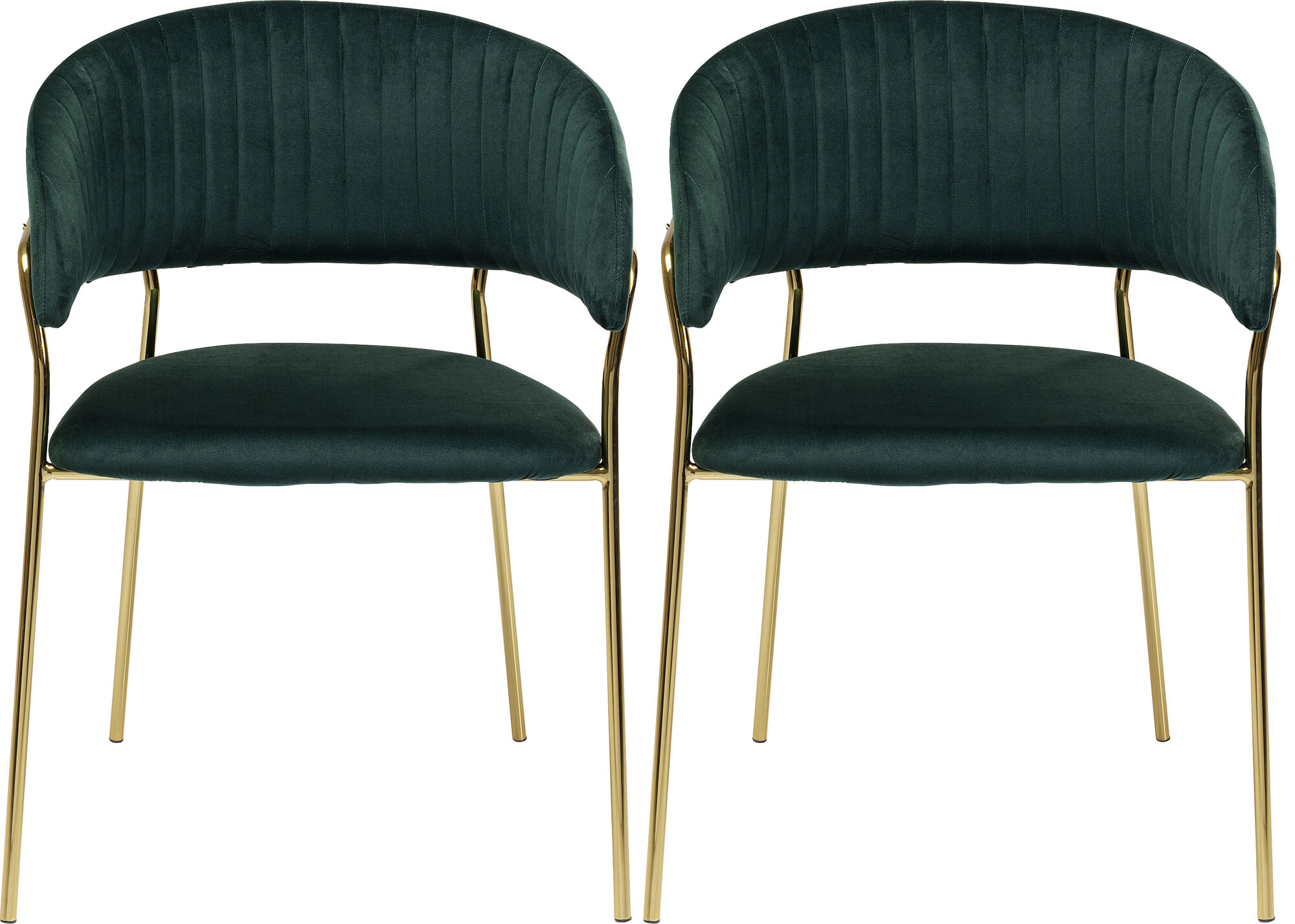 Set 2 scaune Belle Verzi cu picioare Aurii – imagine-1.