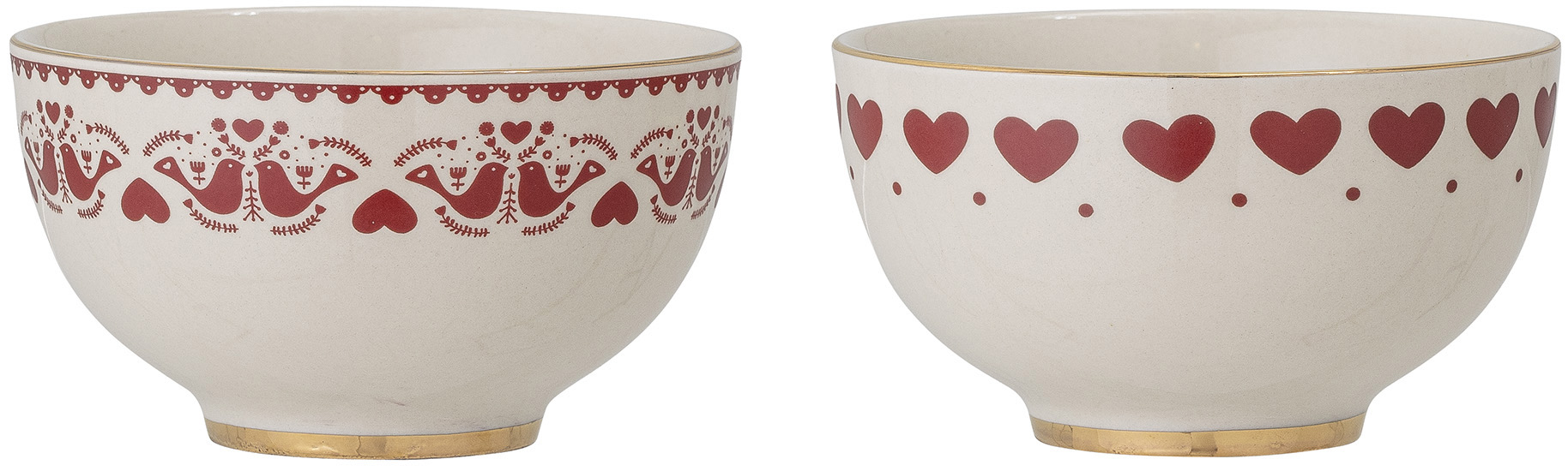 Zestaw dwóch miseczek beżowy wzory 500 ml – obraz-1