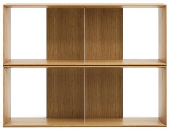 Zestaw dwóch regałów mdf fornir dębowy naturalny 101x38 cm – obraz-1