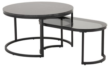 Zestaw kawowych stolików z nieregularnymi blatami w stylu marmurowym – grafika-1.