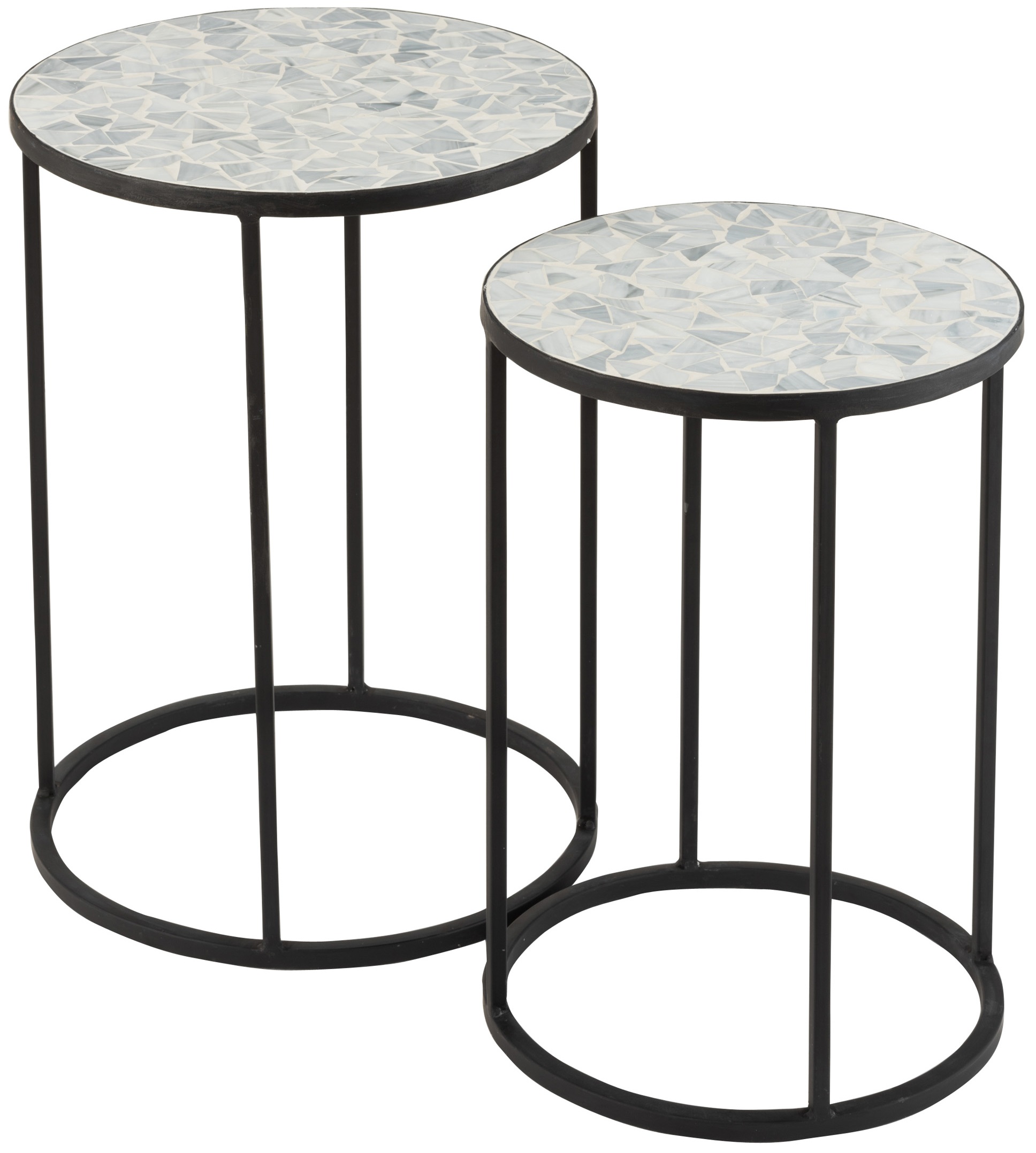 Zestaw dwóch stolików kawowych Mylde jasnoniebieskie – obraz-1