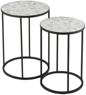 Zestaw dwóch stolików kawowych Mylde jasnoniebieskie – obraz-1