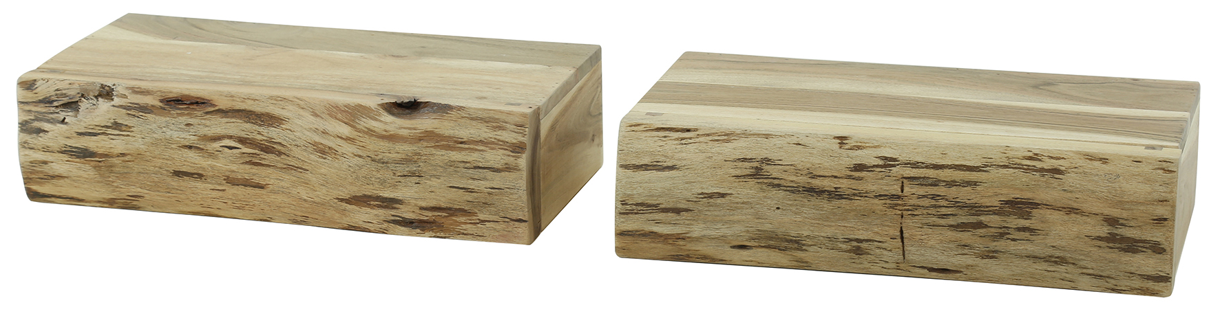 Zestaw dwóch szafek nocnych wiszących z drewna akacjowego 40x20 cm – grafika-1.