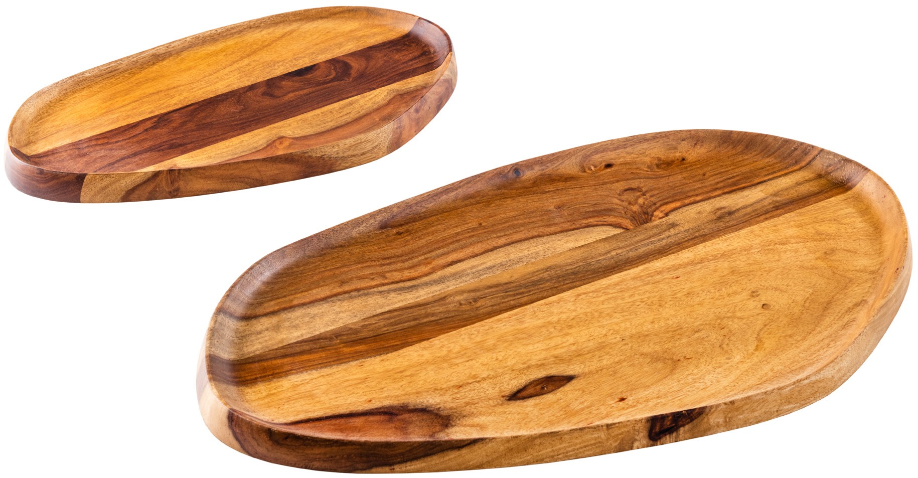Zestaw dwóch eleganckich tac z drewna sheesam w brązowym kolorze – grafika-1.