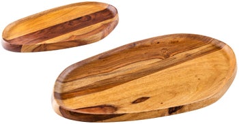 Zestaw dwóch eleganckich tac z drewna sheesam w brązowym kolorze – grafika-1.