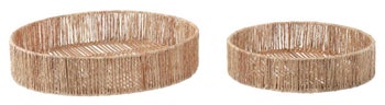 Zestaw 2 tac rattanowych naturalne – obraz-1