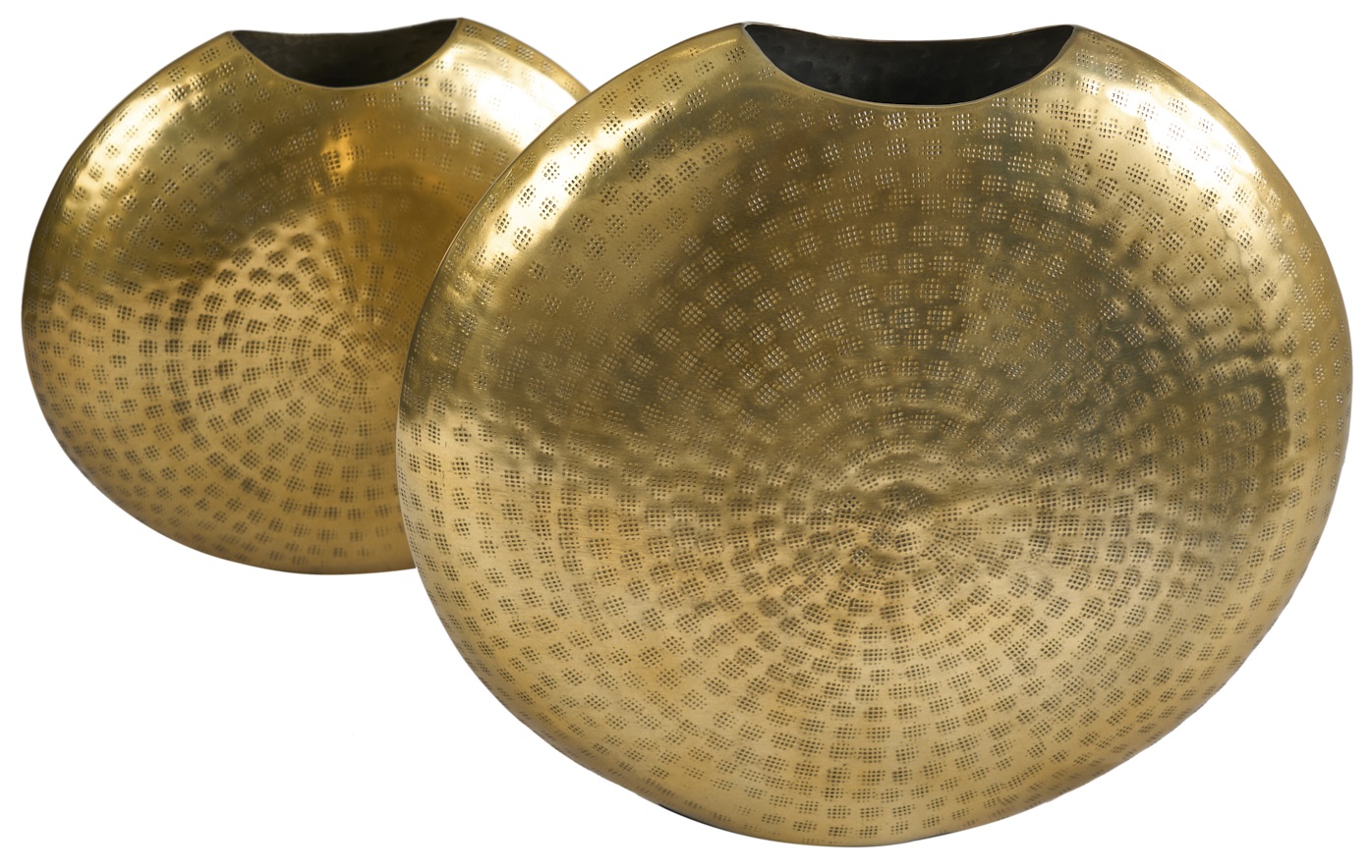 Elegancki zestaw wazonów metalowo-aluminiowych w złotym kolorze – grafika-1.