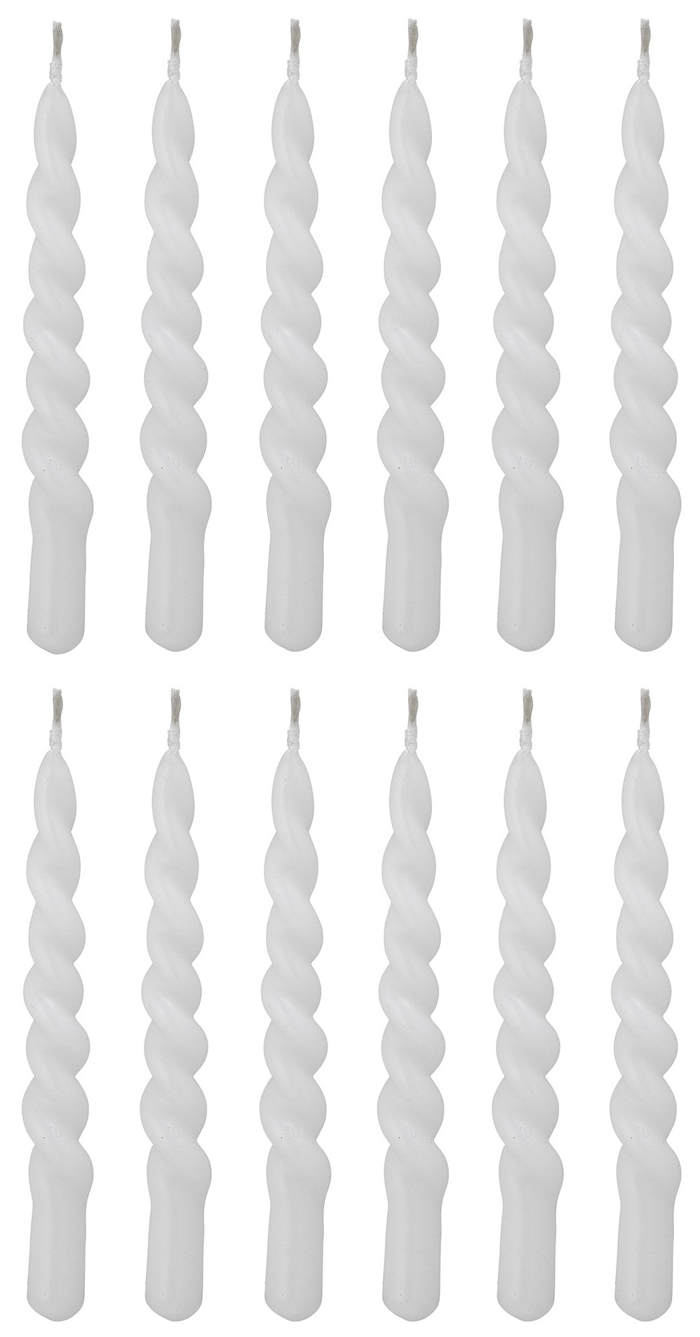 Zestaw dwunastu świec białe Ø1x11 cm  – obraz-1
