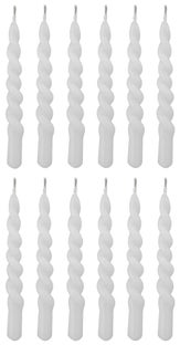 Zestaw dwunastu świec białe Ø1x11 cm – obraz-1