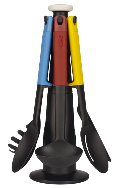 Zestaw 6 narzędzi kuchennych na karuzeli 36 cm kolorowych – obraz-1