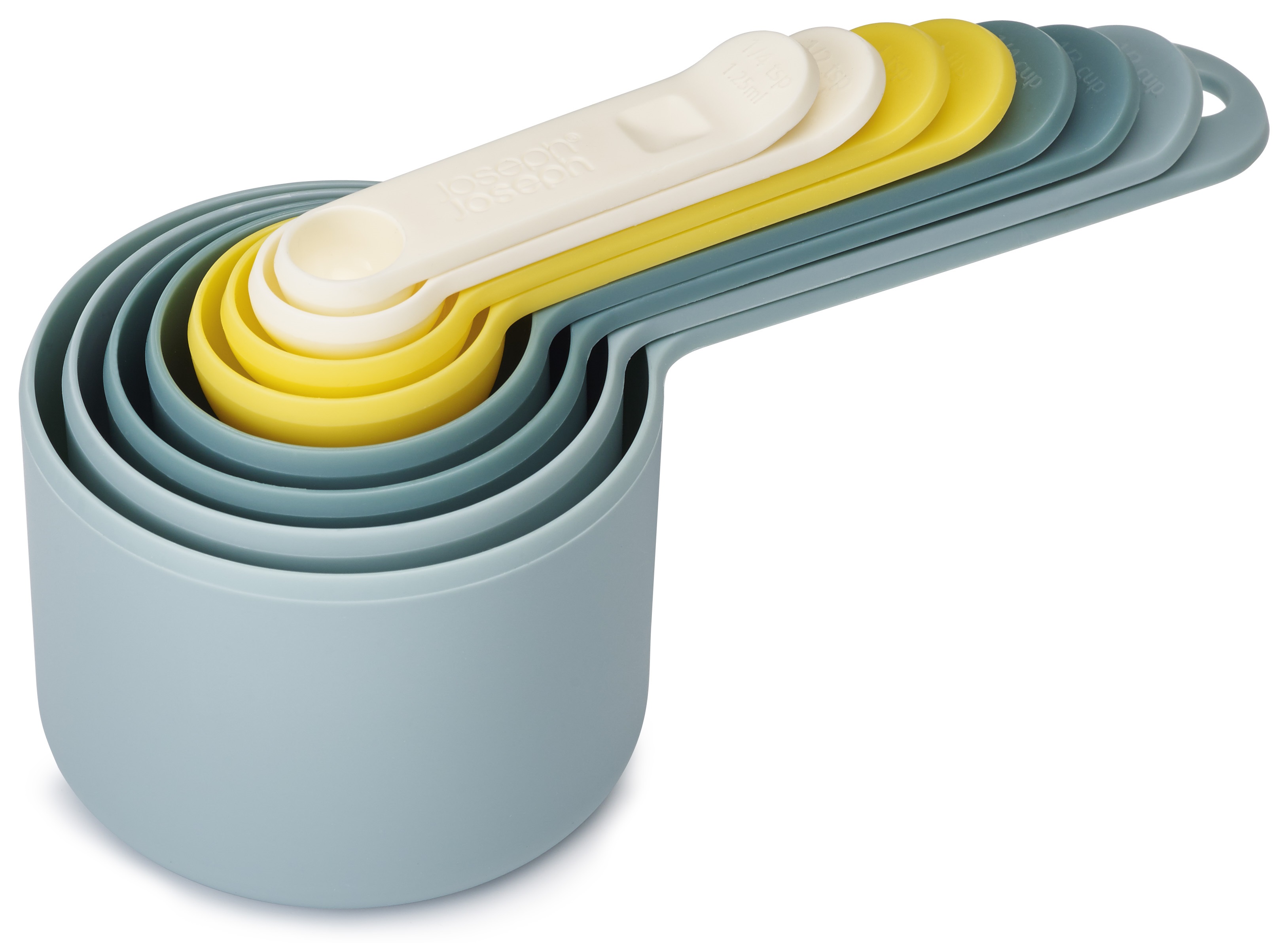 Zestaw 8 miarek kuchennych niebieskie – obraz-1