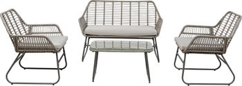 Zestaw ogrodowy 4-elementowy sofa, 2 fotele i stolik kawowy – obraz-1