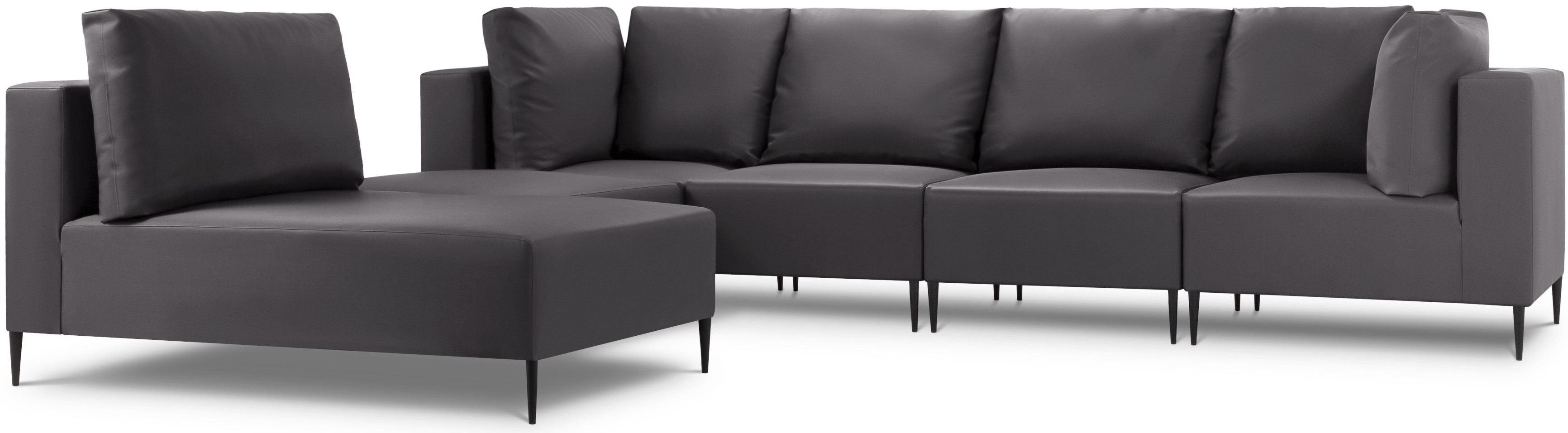 Zestaw ogrodowy czarny 6-osobowy lewy – obraz-1