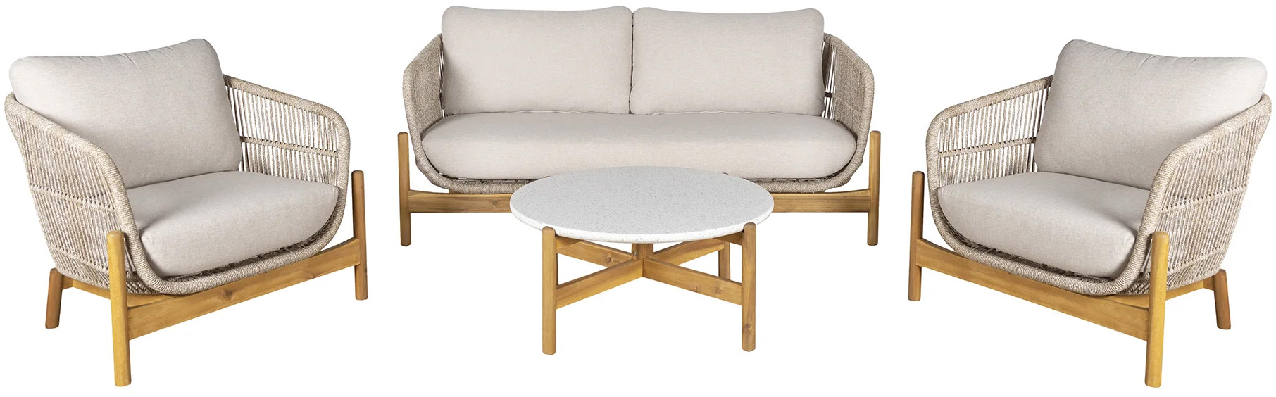 Zestaw ogrodowy wypoczynkowy 4-częściowy drewniany – grafika-1.