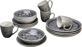 Set di stoviglie Sicilia Mandala grigio (16-part) – immagine-1.