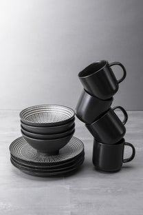 Servis Tokyo - Svart Porslin, 12 delar – bild-1.