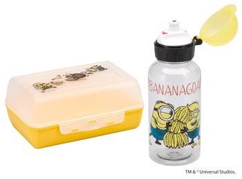 Zestaw szkolny dla dzieci Minionki 2 el. (lunchbox, bidon) – obraz-1