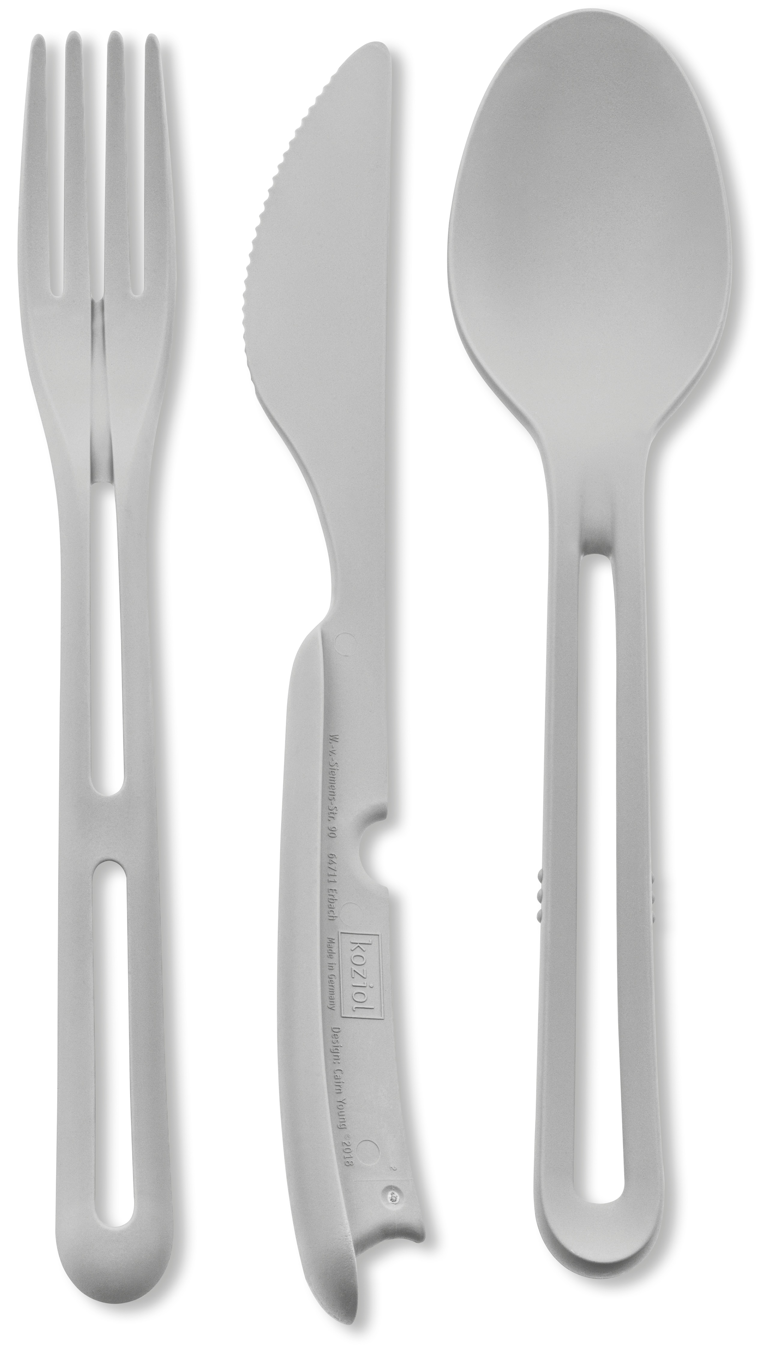 Zestaw sztućców Klikk (3-set) szary – obraz-1
