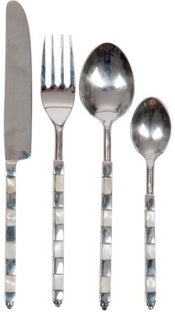 Zestaw sztućców Pearl White 24 elementów – obraz-1