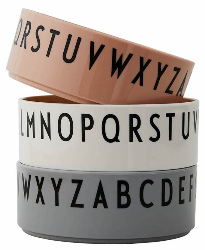 Zestaw trzech miseczek kolorowe alfabet 11 cm – obraz-1